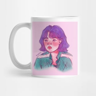 Squid game Kang Sae Byeok fanart. With pink background Mug